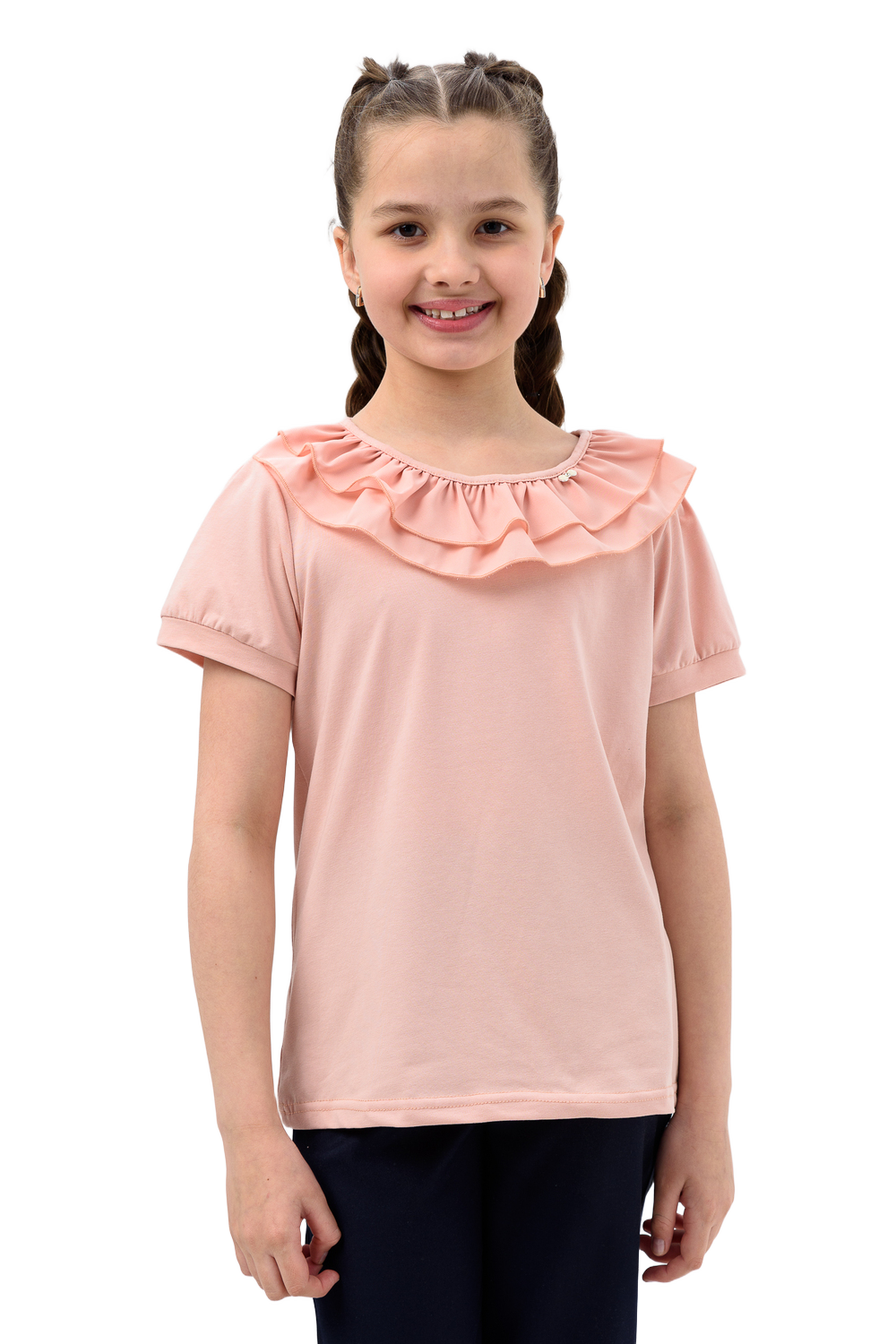 Блузка АПРЕЛЬ короткий рукав пудра