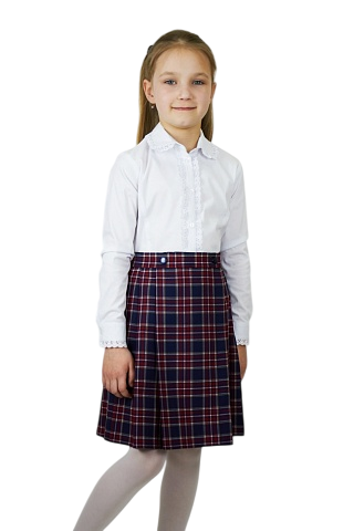 Юбка ЮД-02 с запахом сине-красная клетка